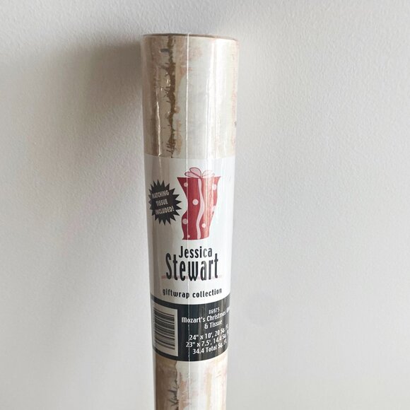 VTG Jessica Stewart Mozart's Violin Christmas Wrap  & Matching Tissue #6976 NOS - Picture 8 of 10